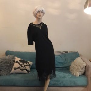 ASOS Curve T-shirt Dress with Lace Inserts